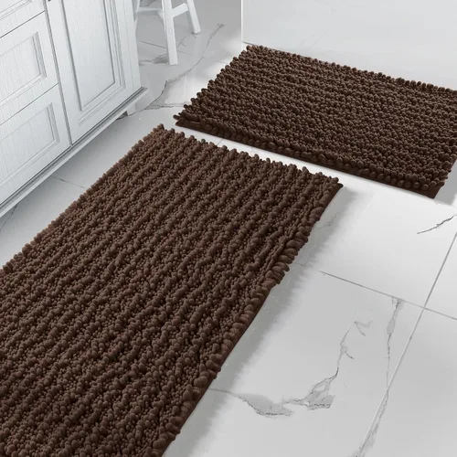 Miniatura 29 de Yimobra - Juego de alfombras de baño de 2 piezas - Alfombra de baño de felpa de lujo extra gruesa de secado rápido, antideslizante súper absorbente