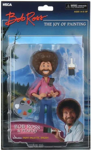 Miniatura 7 de NECA Bob Ross - Figura de acción a escala de 6 pulgadas - Toony Classics Bob Ross con Peapod