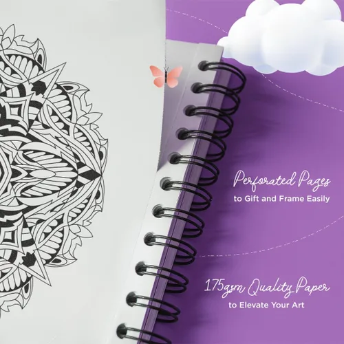 Miniatura 4 de Libro Para Colorear Mandala Para Adultos Con Papel Grueso De Calidad Artística, Tapas Duras Y Encuadernación En Espiral De ColorIt