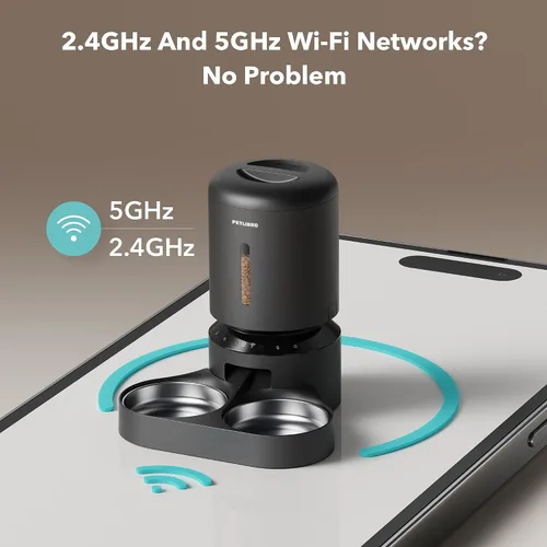 Miniatura 5 de PETLIBRO Comedero Automático para Gatos para 2 Gatos, Comederos WiFi 5G y 2.4G para Mascotas, Dispensador Programable de Comida para Gatos de 5L