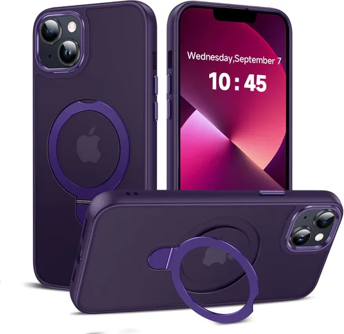 Miniatura 30 de LeYi para iPhone-13 Funda/iPhone-14 Fundas: con soporte para MagSafe i Phone 13Funda con anillo magnético iPhone14 iPhone13 Cubierta Funda para Negro