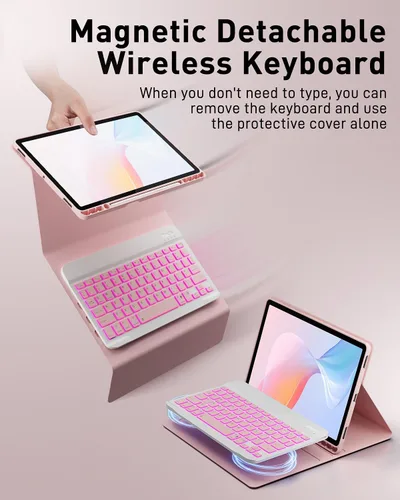 Miniatura 7 de Funda de teclado para Tab A9 de 8.7 pulgadas con teclado Samsung Galaxy Tab A9-2023 (SM-X110/SM-X115) Funda para tableta con teclado mágico