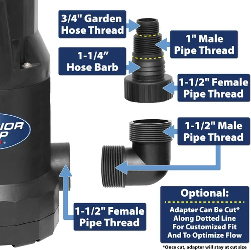 Miniatura 7 de Superior Pump 91359 Bomba utilitaria de 1/3 HP, diseño sin aceite, color negro