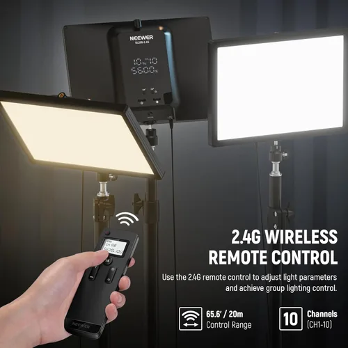 Miniatura 5 de NEEWER 25W 12.9" Luz Clave de Transmisión con Soporte de Escritorio/Control Remoto 2.4G/Transmisor USB, Control de APP para PC/Mac 2300Lx/0.5m