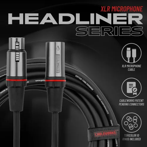 Miniatura 8 de Cableworks Por Gator Cases Headliner Series Premium 3 Foot XLR Cable de micrófono (GCWH-XLR-03)