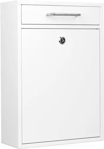 Miniatura 19 de KYODOLED Buzón de pared para exterior, cerradura de combinación, grande, negro Sturdy Steel, Anti-theft Large Drop Box, Ideal for Home, Office