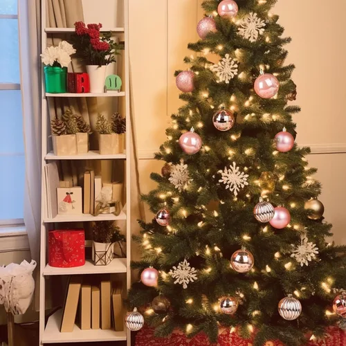 Miniatura 114 de AMS Esferas de Navidad de 2.36 pulgadas/60mm, 34 unidades, adornos grandes, decoraciones para fiestas, inastillables, colgantes festivos para Negro