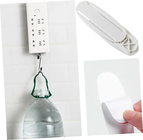 Miniatura 3 de BESPORTBLE 10 pares de soportes de panel de conexión de cable montado en la pared sin perforaciones