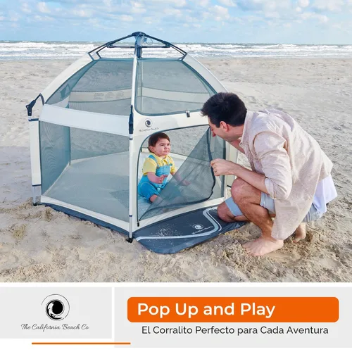 Miniatura 6 de POP 'N GO PLAYPEN - Corralito para bebés y niños pequeños para interiores y exteriores - Tienda de playa para bebés, plegable, portátil con toldo