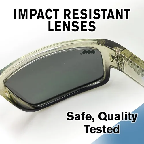 Miniatura 3 de DC Batman - Gafas de sol deportivas para niños, elegantes y duraderas, con protección UV, con funda de transporte suave, con licencia