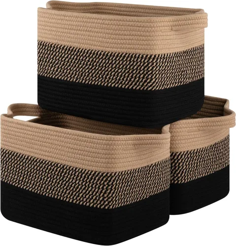OIASKET Cesta de almacenamiento para organizar, cestas tejidas para almacenamiento, cestas decorativas rectangulares para shleves, armario,