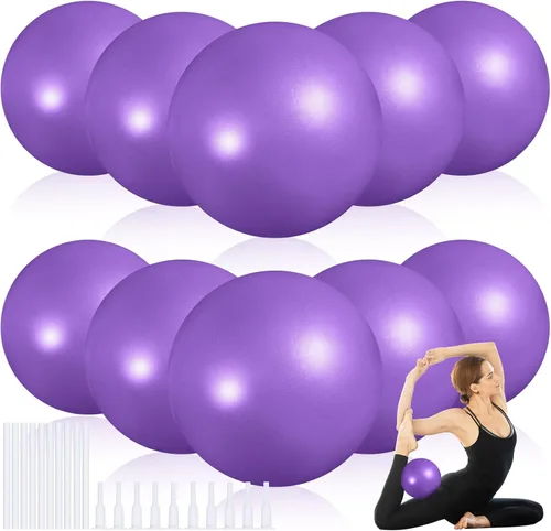 Miniatura 14 de Aoriher 10 pelotas pequeñas de pilates, de 9 pulgadas, mini pelotas de yoga antiestallidos y antideslizantes para estabilidad, fitness, terapia