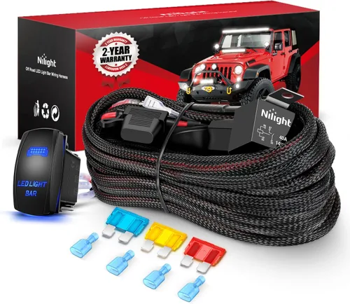 Miniatura 13 de Barra de luz LED Nilight. arnés de cableado, kit de 12 V, interruptor basculante, láser de 5 pines, interruptor de encendido y apagado impermeable