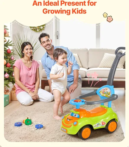 Miniatura 7 de VEVOR Coche de Paseo Infantil, Coche de Empuje para Niños de 19 a 36 Meses, Buggy con Barreras de Protección, Asa y Almacenamiento Bajo el Asiento