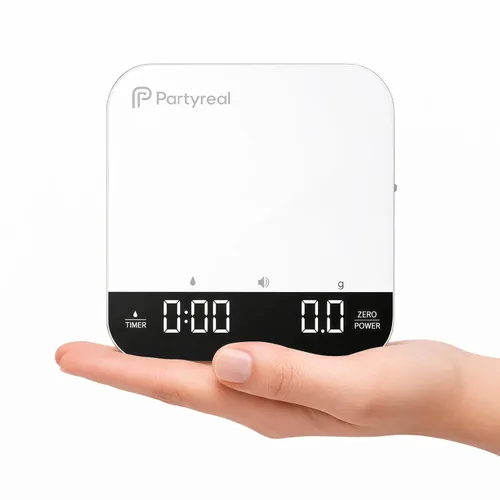 Miniatura 9 de Partyreal Báscula digital de café de cocina, báscula delgada con tara, unidades g/oz/ml, pantalla retroiluminada, recargable USB-C (cable incluido)
