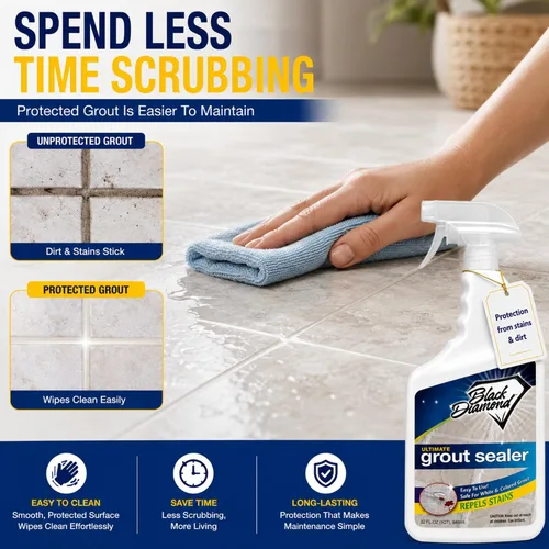 Miniatura 6 de SELLADOR DE LECHADA ULTIMO – Protección profesional para azulejos, piedra y lechada para duchas, pisos y salpicaderos Fácil de limpiar, repelente