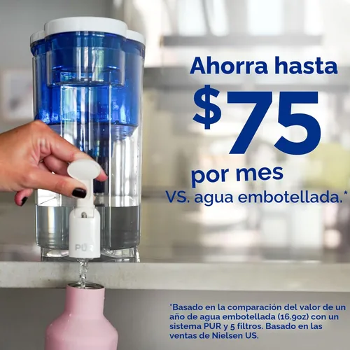 Miniatura 4 de PUR Dispensador de jarra con filtro de agua clásico, 30 tazas, transparente Blanco