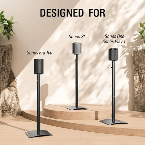Miniatura 5 de Mounting Dream Soporte de altavoz para Sonos Era 100, One, One SL, Play:1, altura ajustable 32.5 "- 42", soporte de altavoz de sonido envolvente