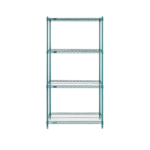 Miniatura 23 de Nexel Poly-Z-Brite Unidad de Estantería de Alambre Ajustable, 4 Niveles, Estante Organizador de Servicio Pesado Multiusos, 14" x 36" x 74