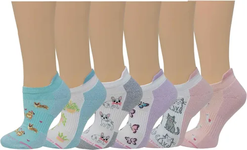 Miniatura 19 de Dr. Motion 6 pares de calcetines de compresión transpirables acolchados de corte bajo para mujer