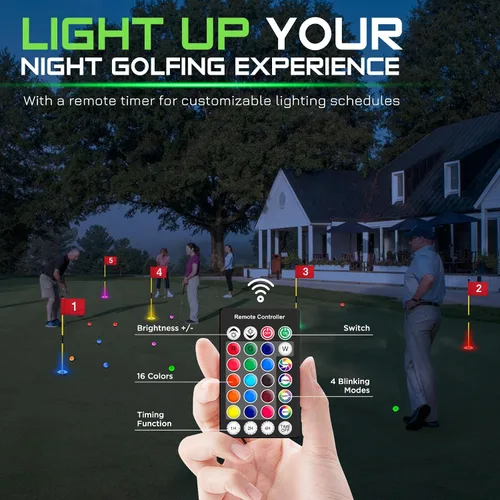 Miniatura 5 de KINGTOP Luz de hoyo de golf LED recargable - Impermeable, lente de iluminación enfocada, control remoto, perfecta para práctica nocturna de golf