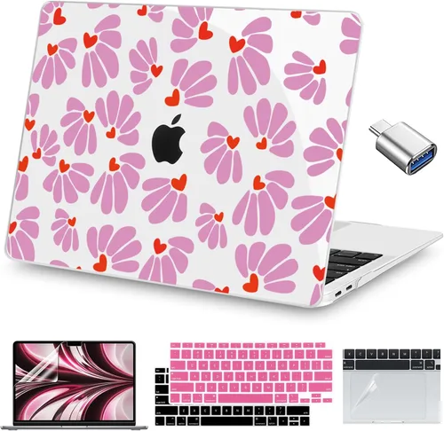 Miniatura 29 de Teryeefi Funda compatible con MacBook Air de 13 pulgadas M1 2021 2020 2019 2018 versión A2337 A2179 A1932 con Touch ID, carcasa rígida de plástico