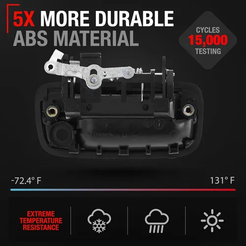 Miniatura 3 de Reemplazo de manija de puerta delantera exterior del conductor, compatible con Toyota Tacoma 1995-2004, negro liso, plástico, OEM 69220-35020