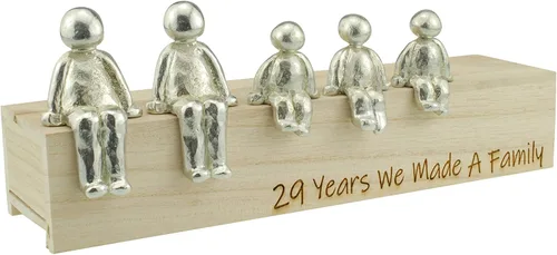 Miniatura 5 de Idea del 29 aniversario – 29 años que hicimos un adorno de metal familiar – Elige tu combinación familiar (1 niño)
