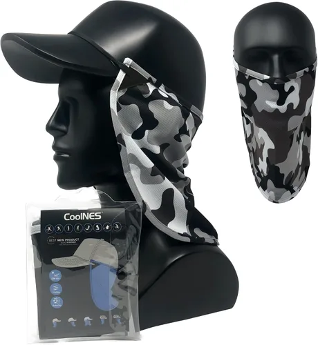 Miniatura 7 de CoolNES - Protección ajustable para cuello contra rayos ultravioletas, ajustable, multifuncional, 2 en 1, cubrebocas para pesca al aire libre, unisex