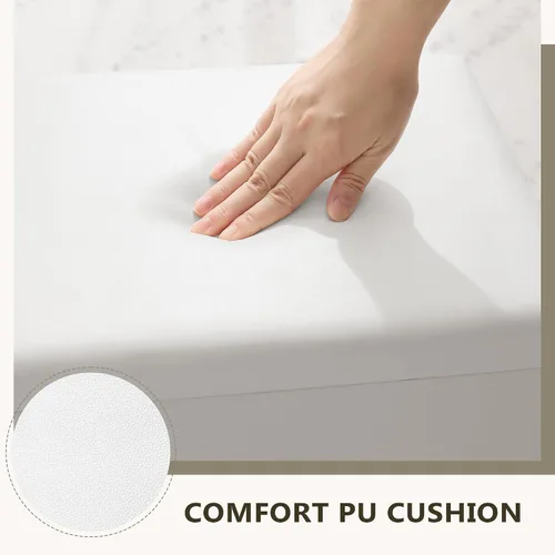 Miniatura 6 de LIVELYGLOW Taburete de maquillaje pequeño, 15.7 pulgadas de ancho x 10.2 pulgadas de profundidad x 16.7 pulgadas de alto, blanco