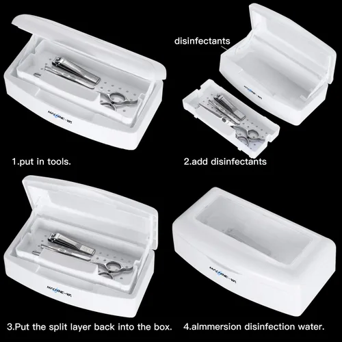 Miniatura 4 de Machine-Ya Bandeja de Esterilización de Plástico, caja de esterilización, bandeja esterilizadora para herramientas de arte de uñas, Caja de Bandeja