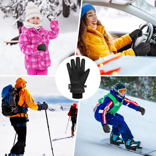 Miniatura 5 de Guantes de invierno, 3M Thinsulate guantes de nieve impermeables para clima frío cálido - Ciclismo, correr, conducir