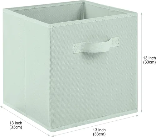 Miniatura 2 de Stero - Contenedores de tela para almacenamiento de 13x13x13 pulgadas, paquete de 6 cubos de almacenamiento de colores divertidos con asas, cestas