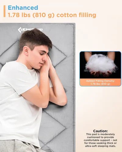 Miniatura 3 de KingCamp Colchón para Catre, Colchoneta de Camping Portátil y Liviana para Dormir, Suave, Cómoda, Antideslizante para Catre de Campamento, Litera
