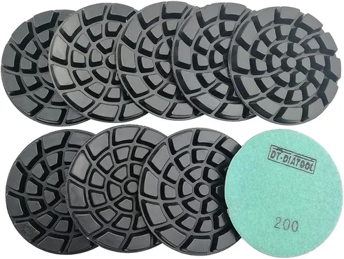 Miniatura 15 de DT-DIATOOL Almohadillas de pulido de diamante para piso, resina de terrazo, diámetro del suelo, grano de 4 pulgadas, 800 unidades, 6