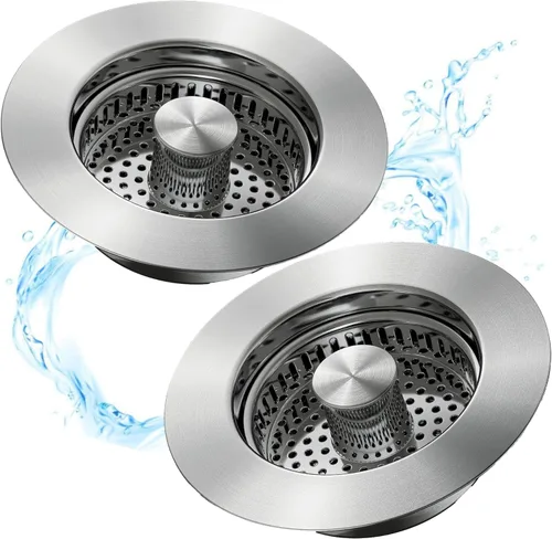 Colador de drenaje para fregadero de cocina 3 en 1, tapón de fregadero desplegable de acero inoxidable 304, tapón antiobstrucción para fregadero,