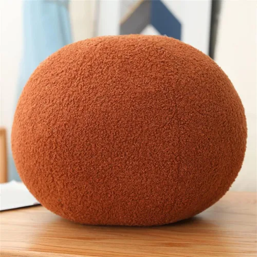 Miniatura 2 de Almohada esférica de felpa para dormitorio, sala de estar, sofá, cojín redondo de cintura, cojín de flor, ventana escandinava, decoración de tatami