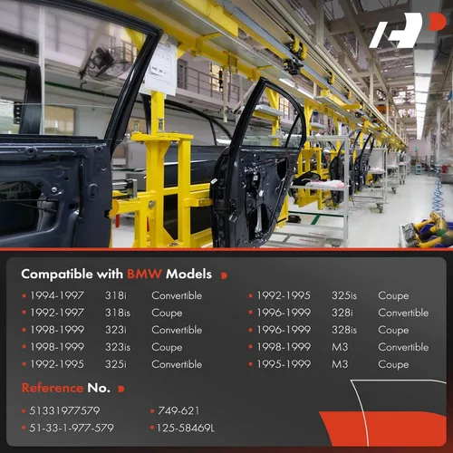 Miniatura 3 de A-Premium Elevalunas eléctrico delantero del lado del conductor sin motor compatible con BMW 318i 318is 323i 323is 325i 325is 328i 328is M3