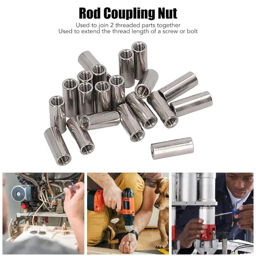 Miniatura 2 de Tuercas de acoplamiento de acero inoxidable M5, tuerca de conector hembra redonda para conexión