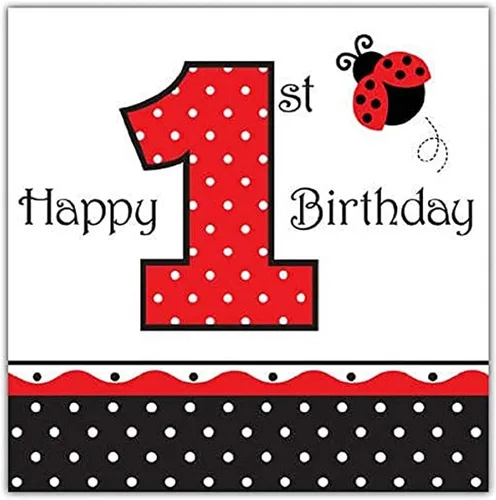 Miniatura 18 de Servilletas de papel para bebidas de 16 unidades, Sweet at One Girls Primer cumpleaños niña