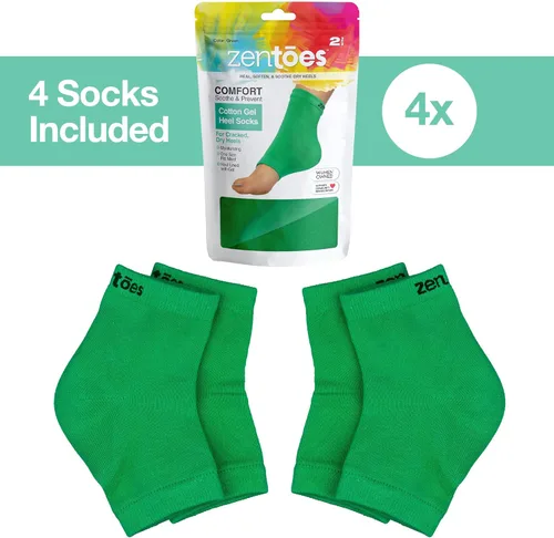 Miniatura 4 de ZenToes Calcetines hidratantes para el talón, 2 pares de calcetines de spa con forro de gel para curar y tratar talones secos y agrietados mientras