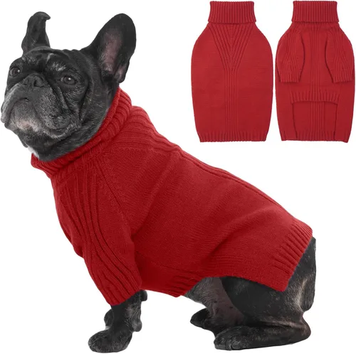Miniatura 26 de IECOii Suéter extragrande para perro, suéteres térmicos cálidos para perros de raza gigante, ropa de punto, cuello alto de invierno, elástica