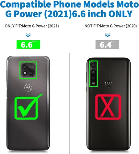 Miniatura 2 de Funda para Moto G Power 2021, Motorola G Power 2021, resistente a prueba de golpes, protección a prueba de polvo, 3 en 1, funda protectora Negro