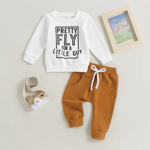 Miniatura 5 de Engofs Conjunto de sudadera de manga larga para bebé niño y niña, 2 piezas, sudadera de manga larga para otoño e invierno