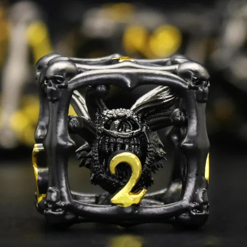 Miniatura 15 de Juego de dados de bala, dados de metal DND, dados de pistola ZHOORQI D6, regalos para D y D, juegos de rol (7 - plata de sangre)