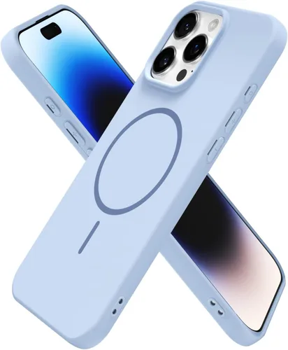 Miniatura 258 de oakxco Funda de silicona Mag Safe para iPhone 17 Pro Max, funda magnética delgada y fina compatible con carga inalámbrica MagSafe, bonita funda Negro