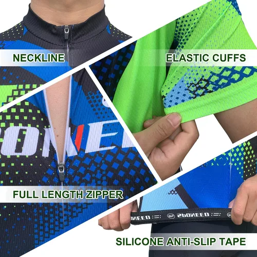 Miniatura 4 de Camiseta de ciclismo de manga corta para hombre, camisetas de ciclismo de carretera que absorben la humedad