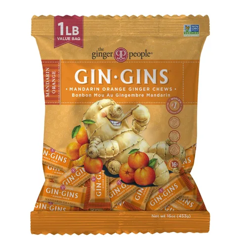 Miniatura 8 de The Ginger People Gin Gins Ginger Gummies - Gomitas dulces de jengibre, antináuseas, 1lb Bolsa