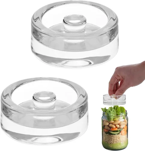 Miniatura 8 de 1Pc Wide-Mouth Fermentation Glass Weight Set With Easy Grip Perfect For Home Brewing, Pickling, Canning, Fermented Fruits, Sauerkraut, Kimchi And