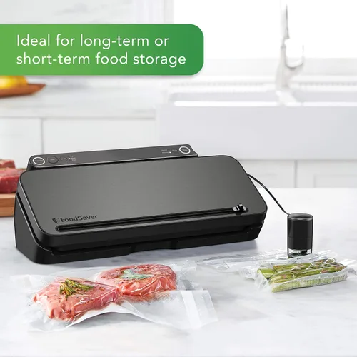 Miniatura 6 de Máquina Selladora al Vacío FoodSaver con 4 Ajustes Incluyendo Pulso y Marinado con Bolsas Selladoras y Rollo, Selladora al Vacío Portátil